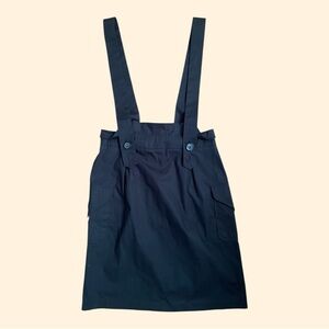 Cargo Pocket Black Pencil Skirt Suspenders Jumper size small/6 buttons academia